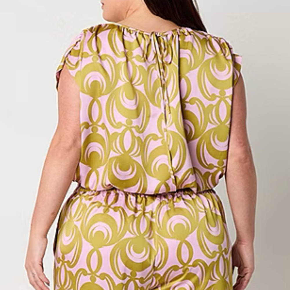 Worthington Pink and Green Blouse Top - Picture 2 of 5